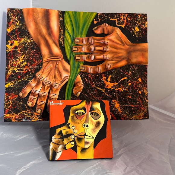 Two Stunning Vintage 3D Terracotta Artworks by Oswaldo Guayasamin, Ecuador - Picture 15 of 15